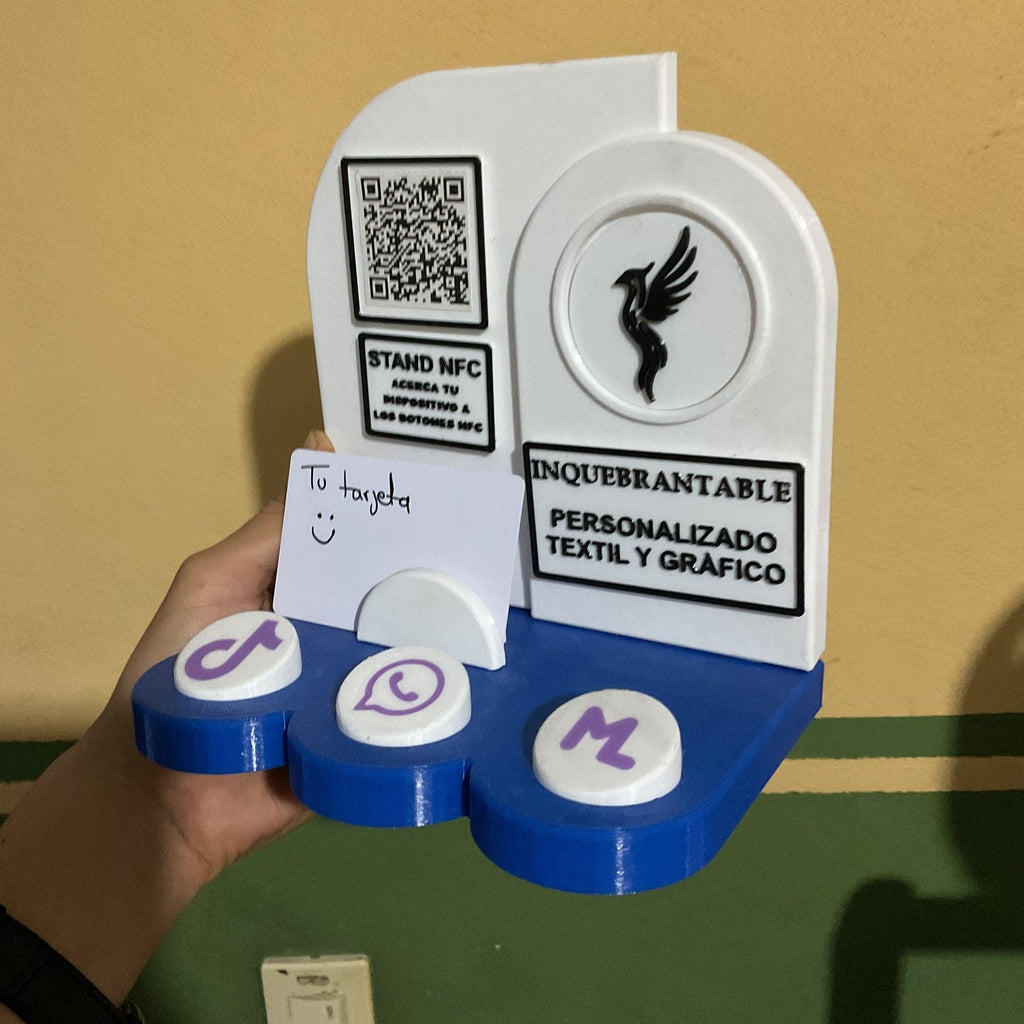 Stand NFC Personalizado para Negocios Michilab — Reseñas de Google, Redes y Tarjetas
