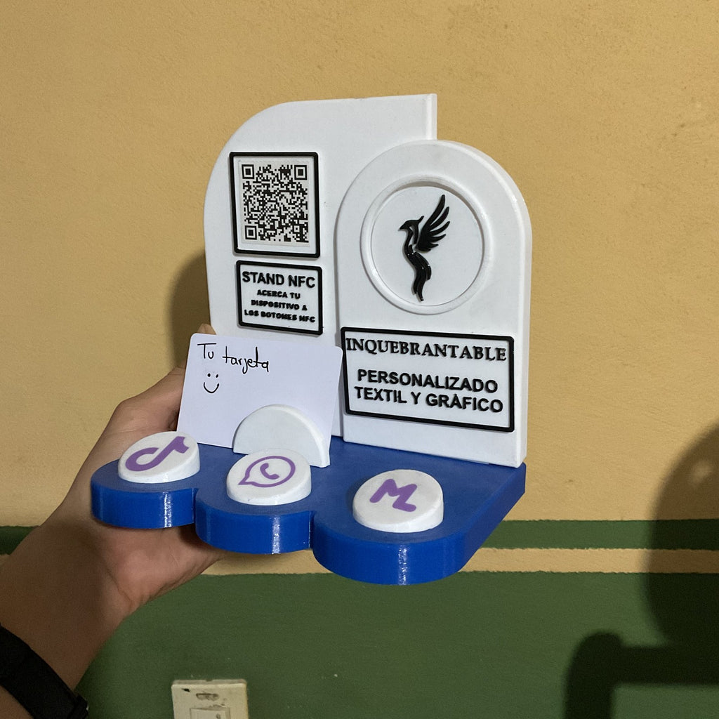 Stand NFC Personalizado para Negocios Michilab — Reseñas de Google, Redes y Tarjetas