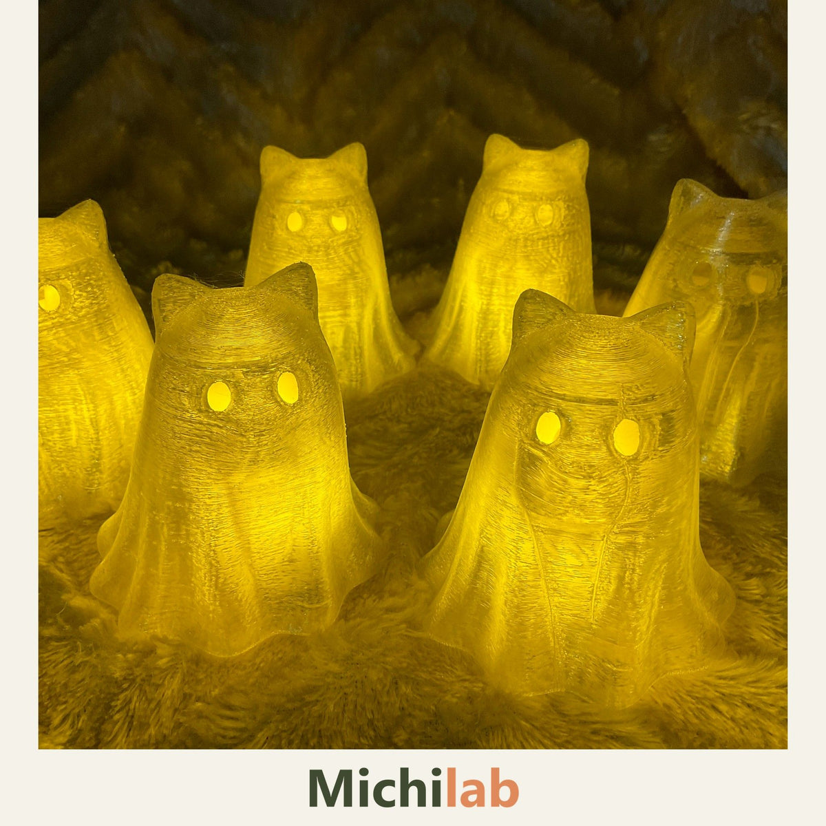 Michi Fantasma Michilab, lámpara de gato con luz LED
