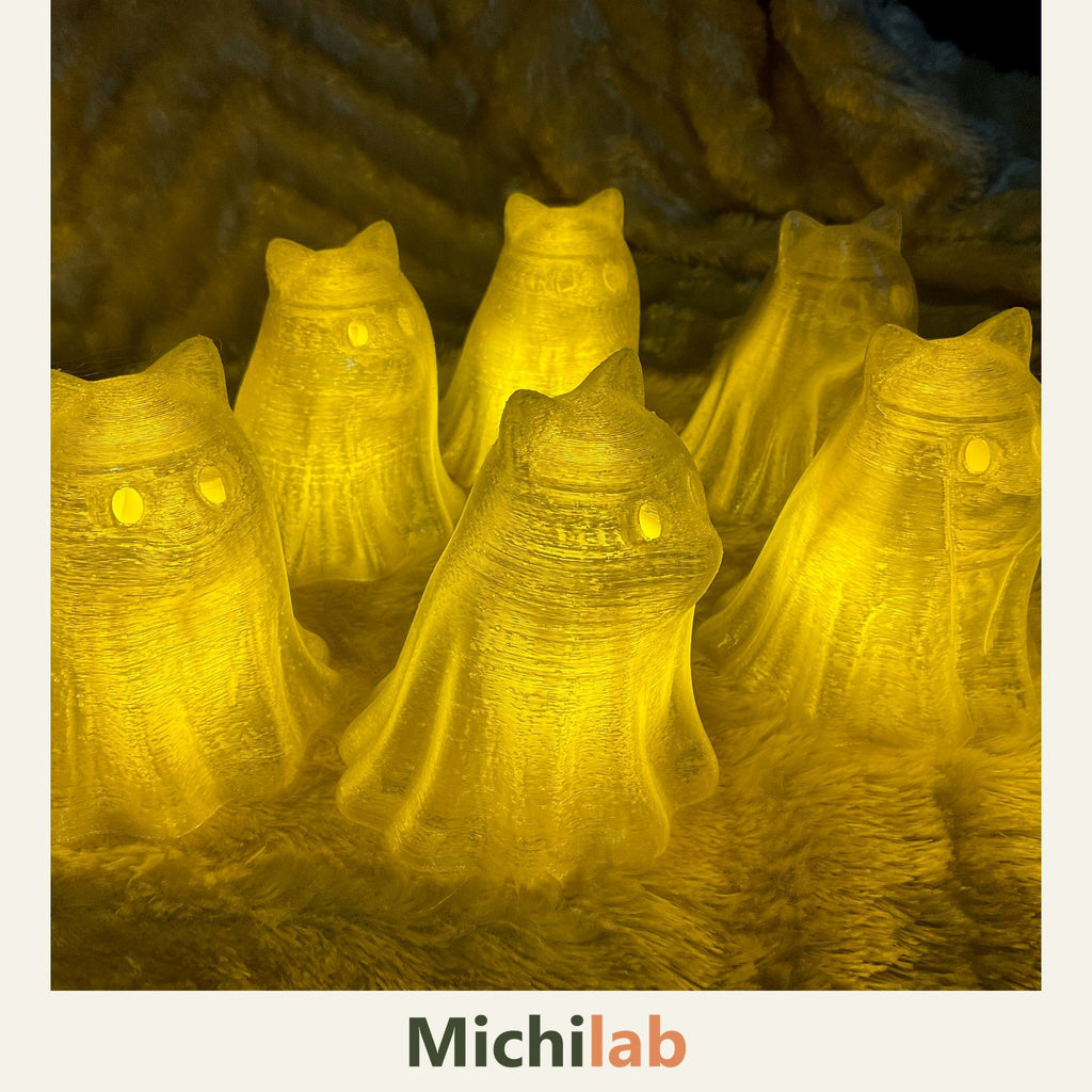 Michi Fantasma Michilab, lámpara de gato con luz LED (2)