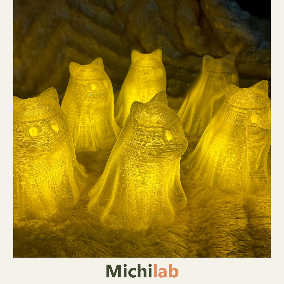 Michi Fantasma Michilab, lámpara de gato con luz LED (2)