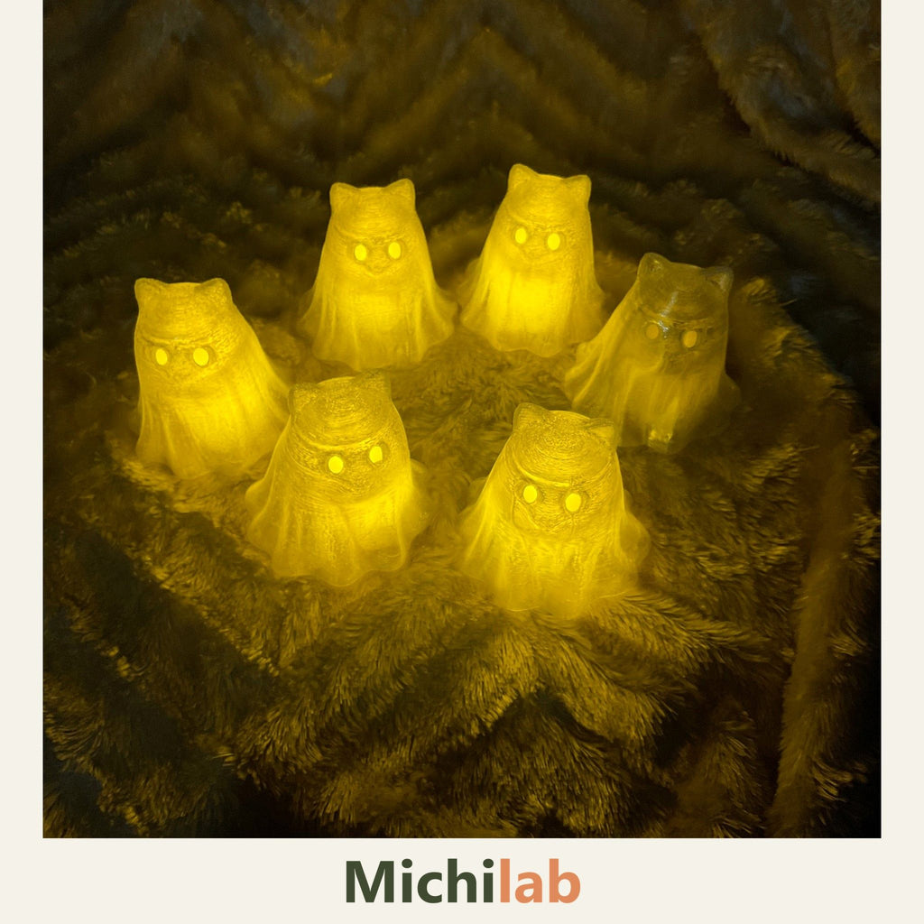 Michi Fantasma Michilab, lámpara de gato con luz LED (4)