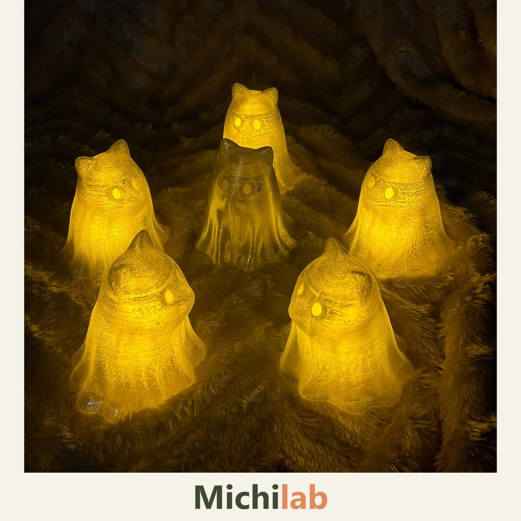 Michi Fantasma Michilab, lámpara de gato con luz LED (5)