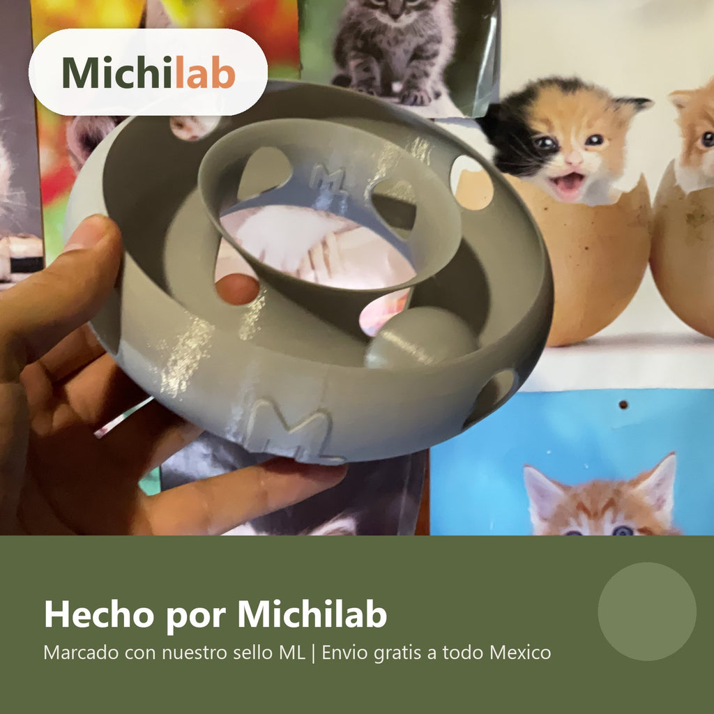 Anillo Dona Michilab — Juguete Interactivo de Pelota Infinita para Gatos